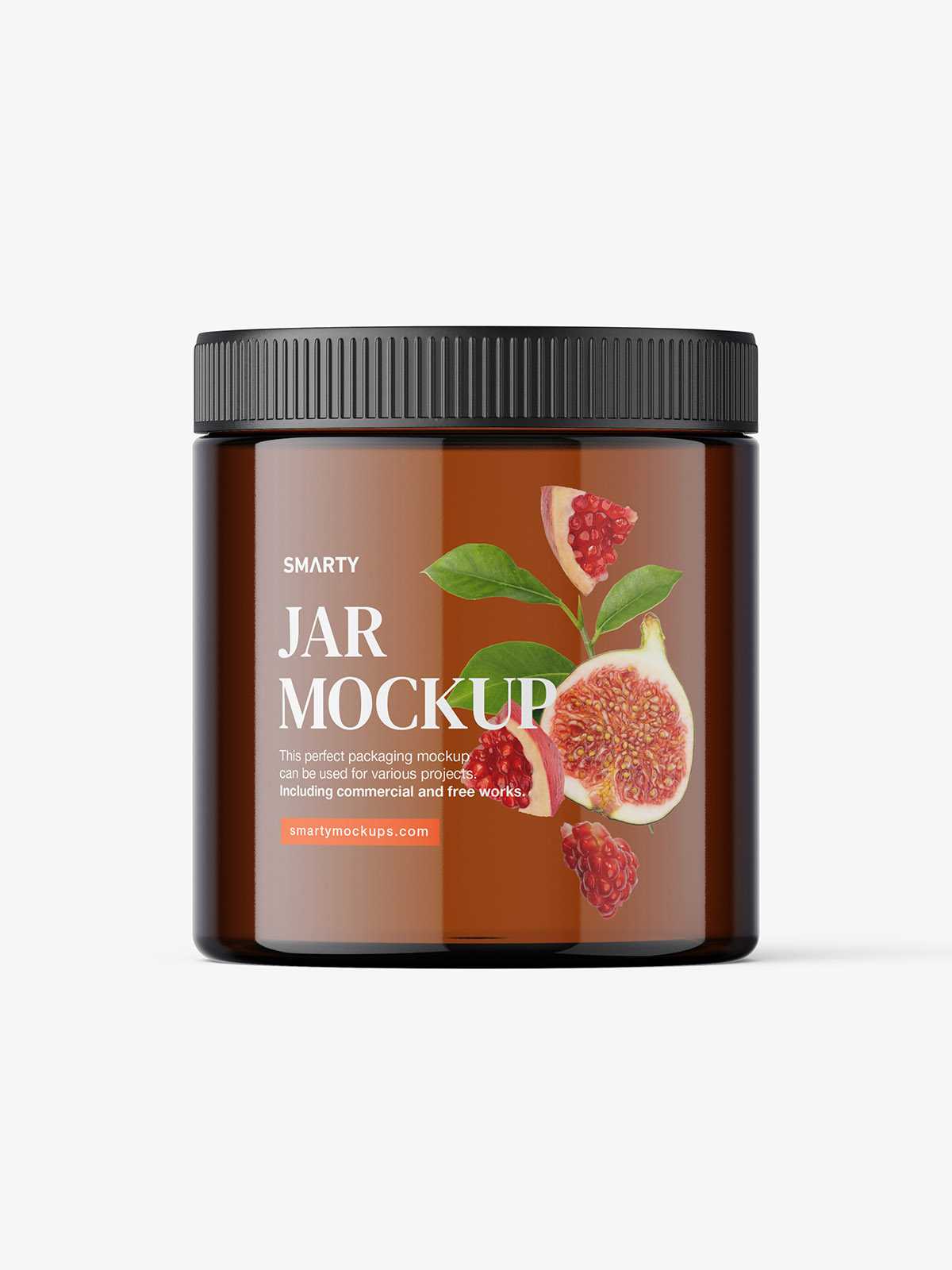 Jar with tampered lid mockup / amber