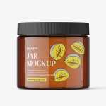 Jar with tampered lid mockup / amber - Free PSD Download Jar with tampered lid mockup / amber