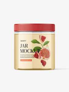 Jar with tampered lid mockup / clear