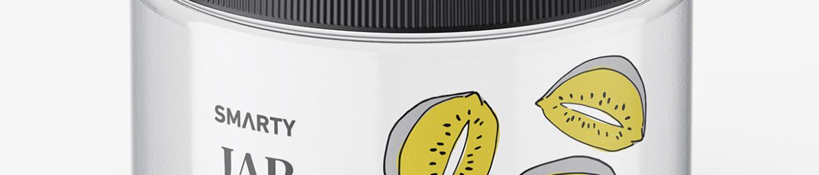 Jar with tampered lid mockup / clear / top view