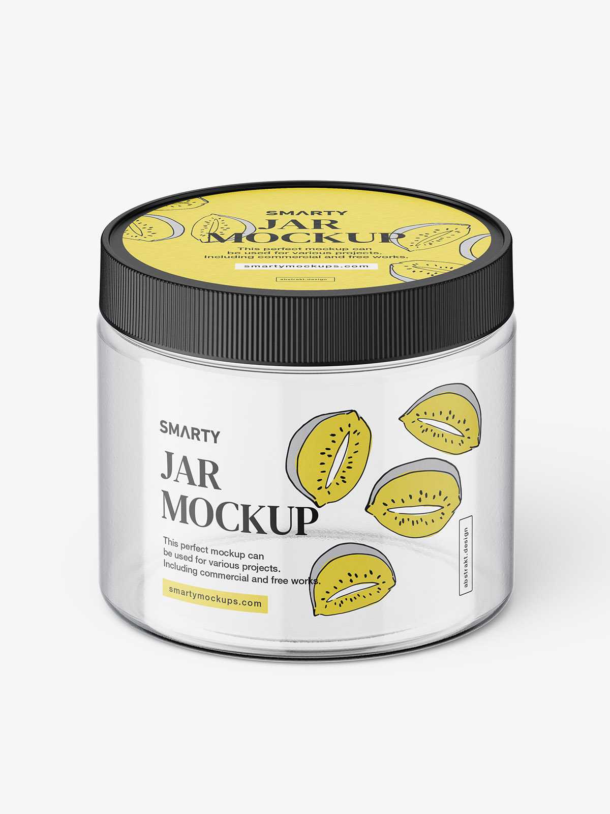 Jar with tampered lid mockup / clear / top view