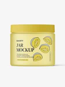 Jar with tampered lid mockup / frosted
