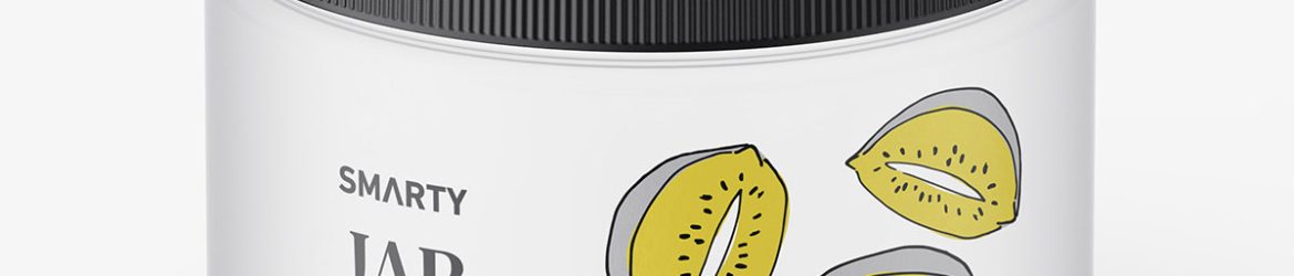 Jar with tampered lid mockup / frosted / top view