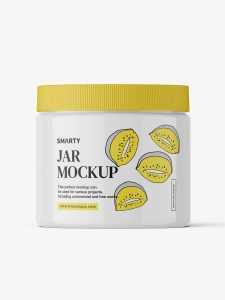 Jar with tampered lid mockup / glossy