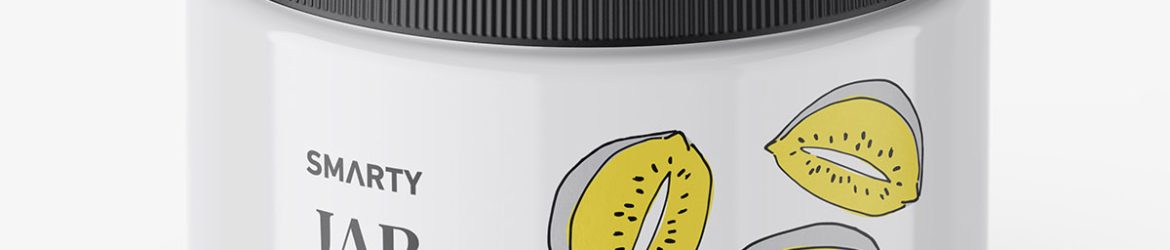 Jar with tampered lid mockup / glossy / top view