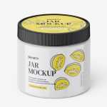 Jar with tampered lid mockup / glossy / top view - Free PSD Download Jar with tampered lid mockup / glossy / top view