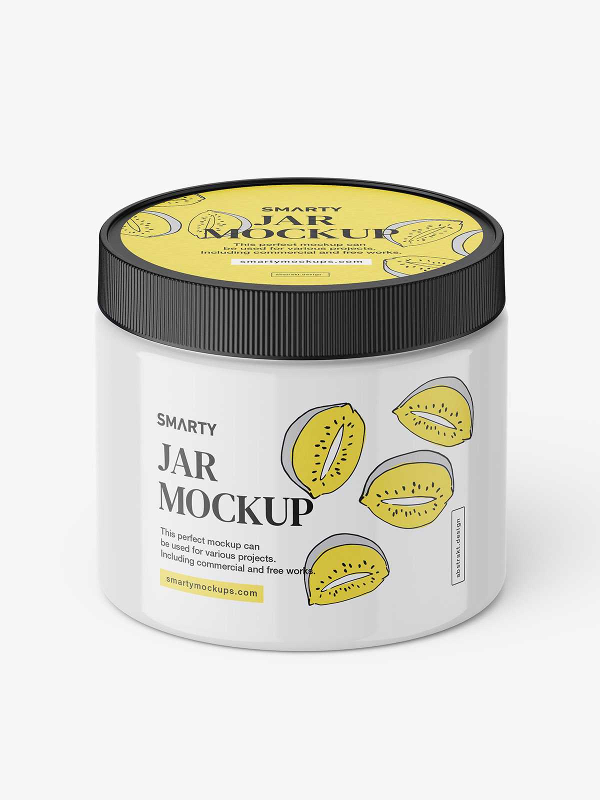 Jar with tampered lid mockup / glossy / top view
