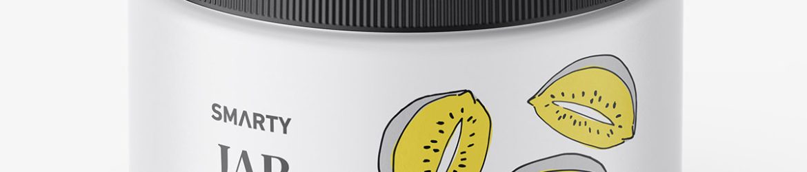 Jar with tampered lid mockup / matt / top view
