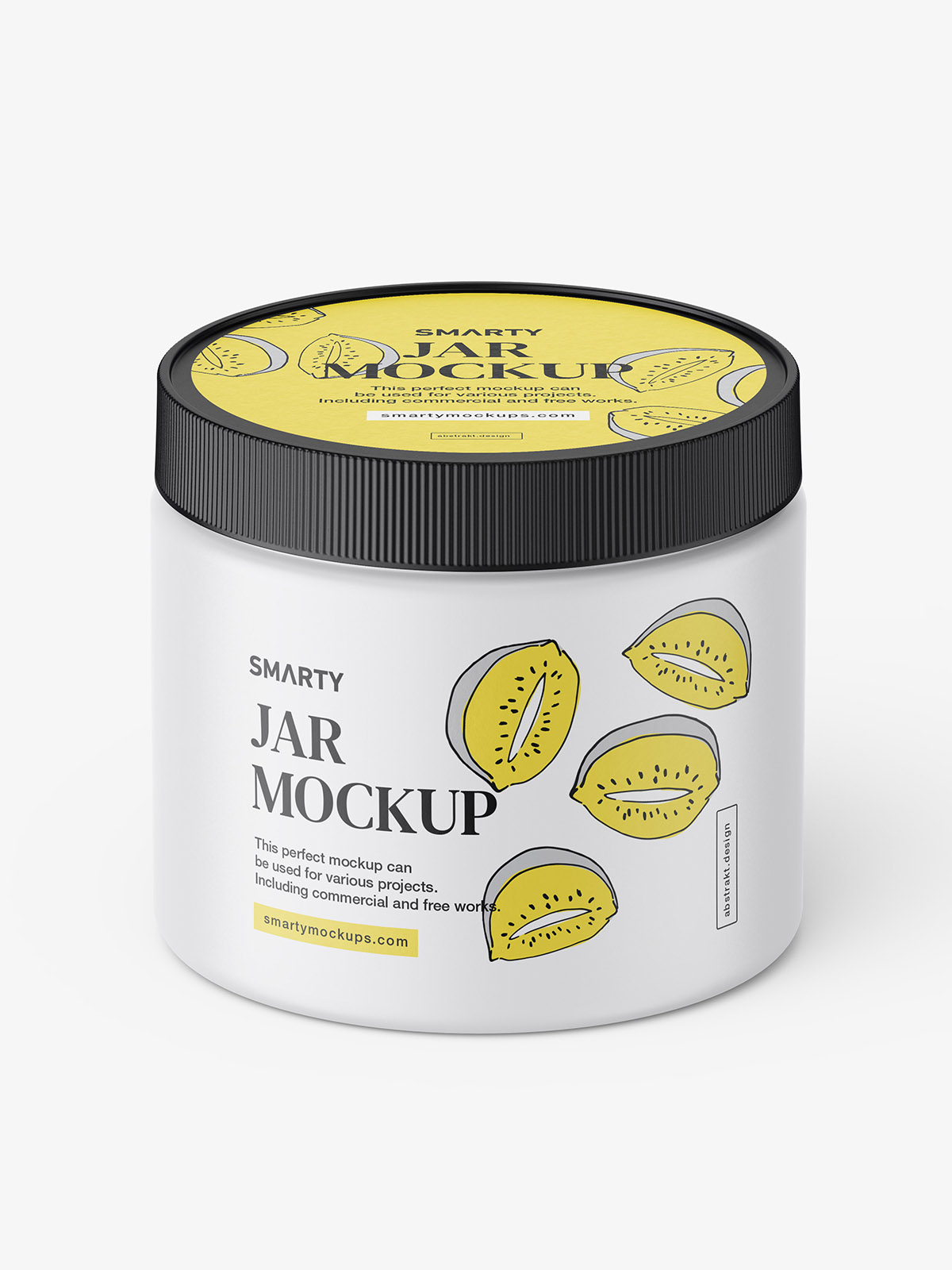 Jar with tampered lid mockup / matt / top view