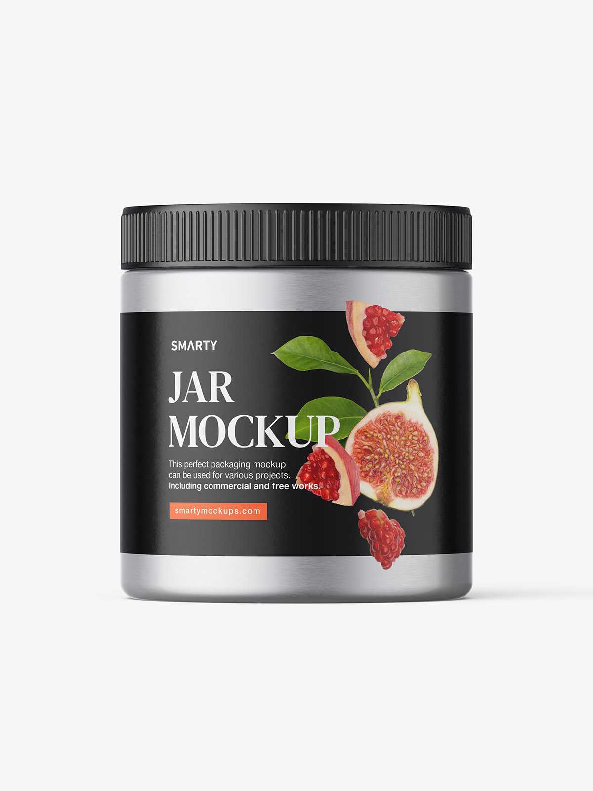 Jar with tampered lid mockup / metallic