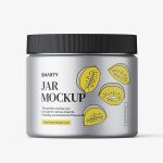 Jar with tampered lid mockup / metallic