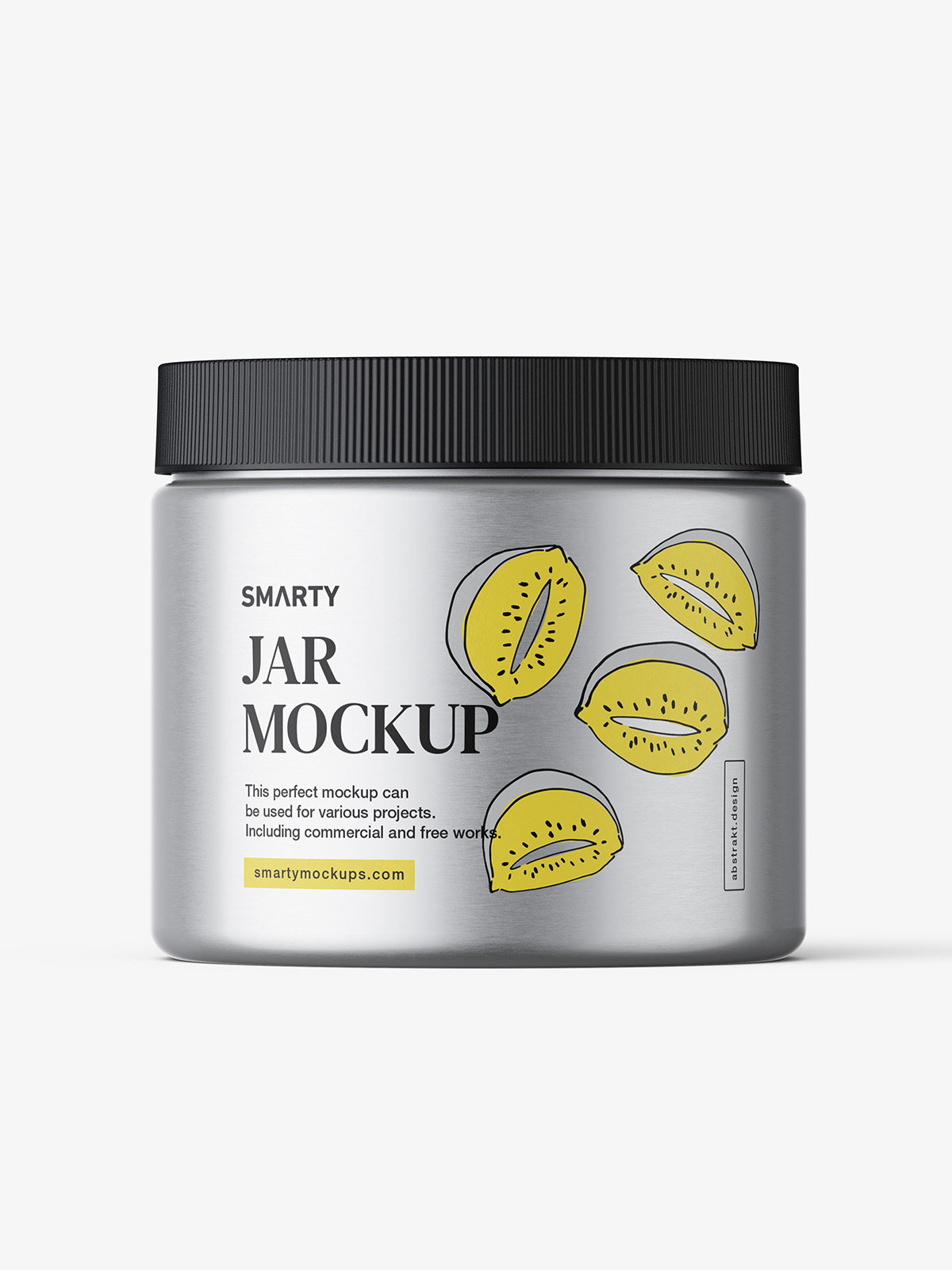 Jar with tampered lid mockup / metallic