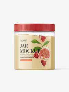 Jar with tampered lid mockup / powder