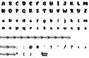 Mapa de caracteres da fonte Jelly Ball Font | 1001 Free Fonts