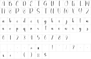 Mapa de caracteres da fonte Jellyfish Font