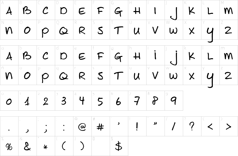 Mapa de caracteres da fonte Joe Shmoe Font | 1001 Free Fonts