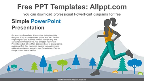 Jogging Woman PowerPoint Diagram