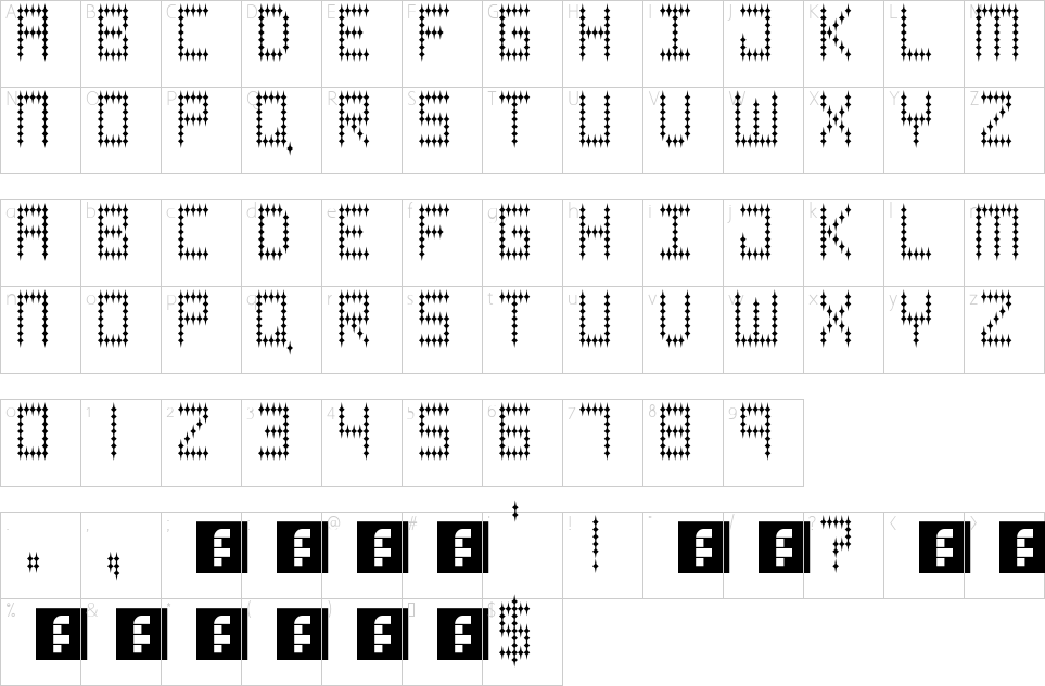 Mapa de caracteres da fonte Jokerface Font | 1001 Free Fonts