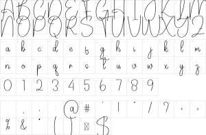 Mapa de caracteres da fonte Jourdy Signature Font | 1001 Free Fonts