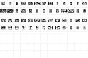 Mapa de caracteres da fonte Jugendstil Ornamente Font | 1001 Free Fonts