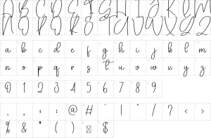 Mapa de caracteres da fonte Juliantine Font | 1001 Free Fonts