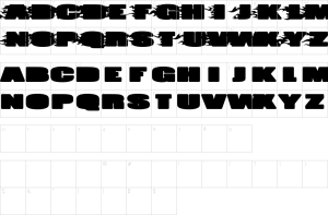 Mapa de caracteres da fonte Jumbo Burn Font | 1001 Free Fonts