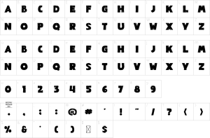 Mapa de caracteres da fonte Jumper Campes Font | 1001 Free Fonts