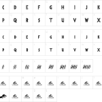 Mapa de caracteres da fonte Jurassic Park Font