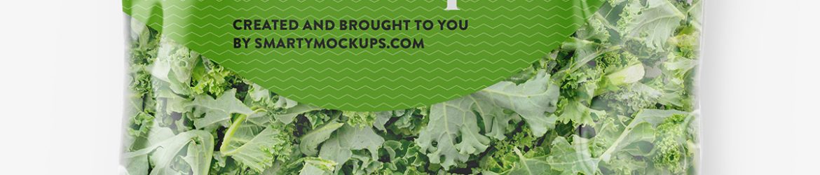 Kale salad in bag mockup