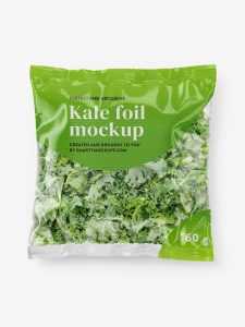 Kale salad in bag mockup
