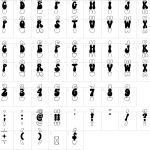 Mapa de caracteres da fonte Katarina Stacked Font