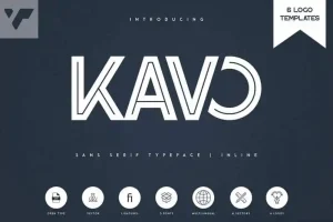 Kavo Inline Typeface - 3 weight + 6 Logo Templates