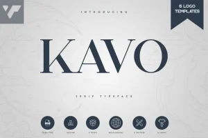 Kavo Serif Typeface - 5 Weights + 6 Logo Templates
