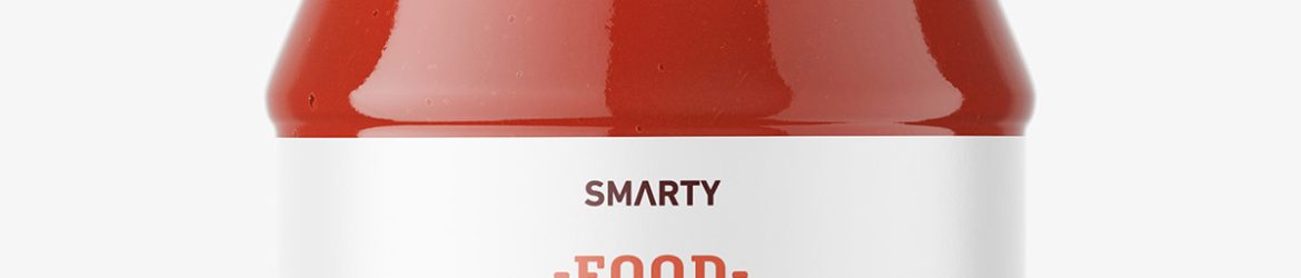 Ketchup sauce jar mockup