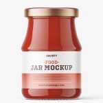 Ketchup sauce jar mockup