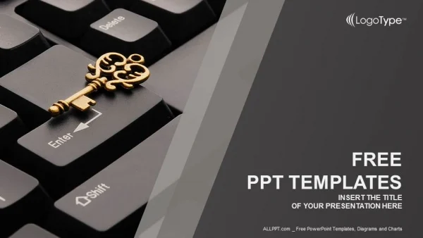 Key on computer keyboard PowerPoint Templates