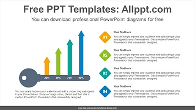 Key shape bar chart PowerPoint Diagram Template