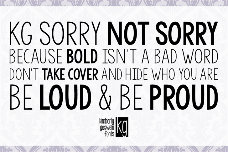 KG Sorry Not Sorry font
