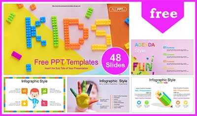 Kids Alphabet Blocks PowerPoint Templates