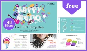 Kids Playing Music PowerPoint Templates