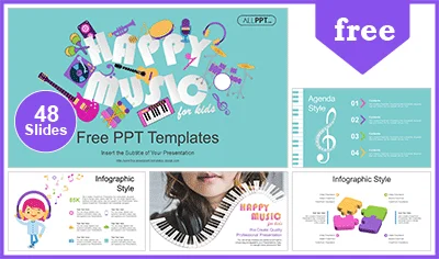 Kids Playing Music PowerPoint Templates