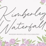 Kimberley Waterfall Monoline Calligraphy Font
