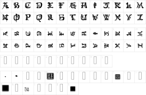Mapa de caracteres da fonte Kingthings Conundrum Font | 1001 Free Fonts