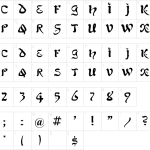 Mapa de caracteres da fonte Kohelet Regular Font