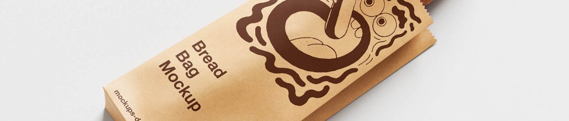 Kraft paper baguette bag mockup