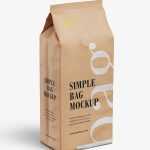 Kraft paper coffee bag mockup