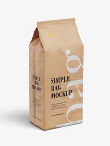 Kraft paper coffee bag mockup