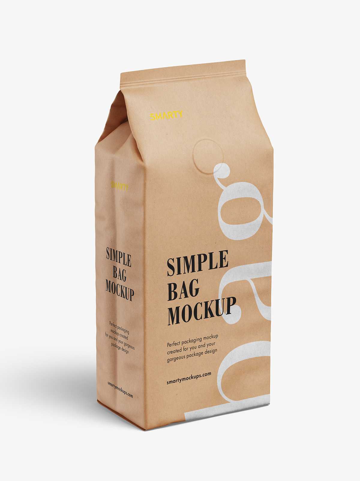 Kraft paper coffee bag mockup