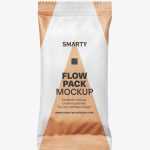 Kraft paper flow pack mockup