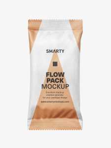 Kraft paper flow pack mockup